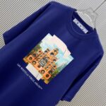 P70 （严控品质 ） 款式：off-white短袖T恤 面料：300克重双纱100%棉 罗纹：320克重索络纳1*1潮牌 工艺：印花 颜色：白 炫酷蓝 花灰 黑 尺码：M—4XL 无性别区分 男女同款