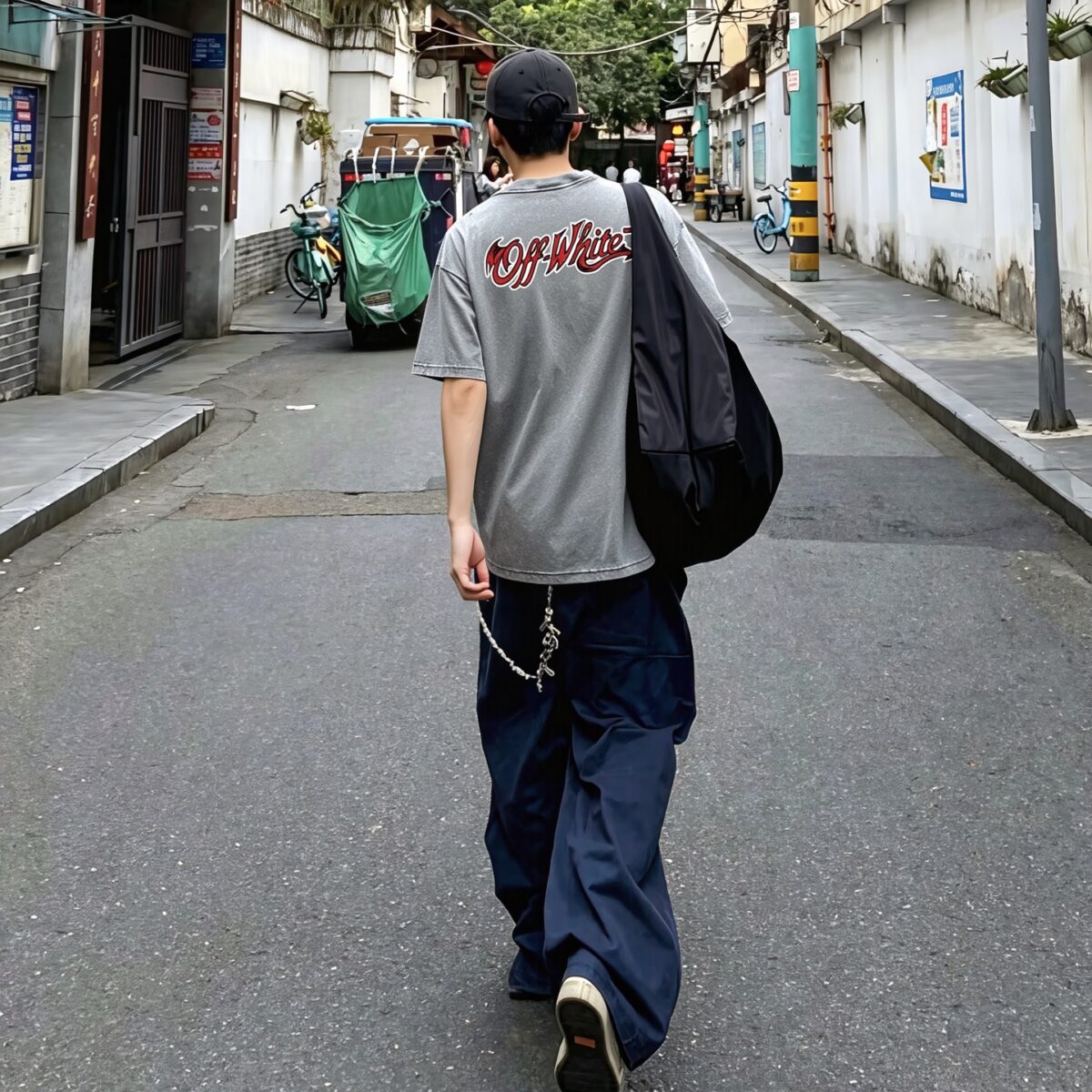 P80 《𝙉𝙚𝙬⚜️off》 2026春夏新款短袖T恤 32支275克双纱棉、做旧洗水炒雪花印花 颜色：灰色 黑色 香芋紫 杏色 码数：S M L XL XXL