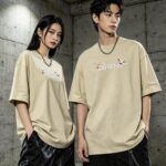 P80 《𝙉𝙚𝙬⚜️off》 2026春夏新款短袖T恤 32支275克双纱棉、做旧洗水炒雪花印花 颜色：橙色 黑色 香芋紫 杏色 码数：S M L XL XXL