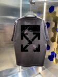 P80 OFF-white/2026春夏新款 洗水磨破320克圆领短袖tee 男女同款宽松版 吊牌 领标 洗水唛 三标齐全 颜色 :洗水黑 洗水白 洗水灰 褐色 尺码 :S M L XL XXL
