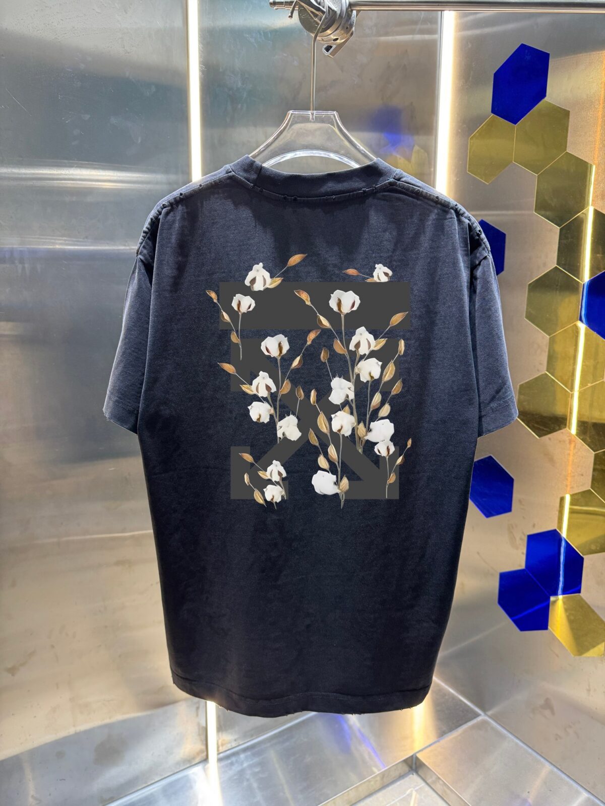P80 OFF-white/2026春夏新款 洗水磨破320克圆领短袖tee 男女同款宽松版 吊牌 领标 洗水唛 三标齐全 颜色 :洗水黑 洗水白 洗水灰 褐色 尺码 :S M L XL XXL