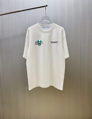 weigou_238869_0_8000eb5247 P70 (严控品质 ) 款式:off-white短袖T恤 面料:300克重双纱100%棉 罗纹:320克重索络纳1*1潮牌 工艺:印花 颜色:白 蓝 红 夜蓝 黑 尺码:M—4XL 无性别区分 男女同款