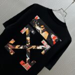 P70 （严控品质 ） 款式：off-white短袖T恤 面料：300克重双纱100%棉 罗纹：320克重索络纳1*1潮牌 工艺：印花 颜色：白 炫酷蓝 黑 尺码：M—4XL 无性别区分 男女同款