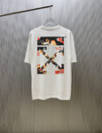 P70 （严控品质 ） 款式：off-white短袖T恤 面料：300克重双纱100%棉 罗纹：320克重索络纳1*1潮牌 工艺：印花 颜色：白 炫酷蓝 黑 尺码：M—4XL 无性别区分 男女同款