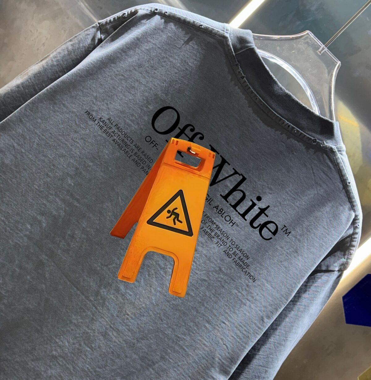 P80 OFF-white/2026春夏新款 洗水磨破320克圆领短袖tee 男女同款宽松版 吊牌 领标 洗水唛 三标齐全 颜色 :洗水黑 洗水白 洗水灰 褐色 尺码 :S M L XL XXL