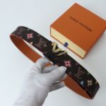 weigou_241743_7_ad2677392e P140 寬度:40mm 本款Lv lnitiales雙面腰帶以繽紛色彩渲染經典Damier帆布,翻轉即現Damier lnfini皮革的柔軟質感,可為沈穩造型點亮醒目之意。與經典字母扣搭配相宜!