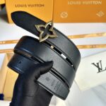P125 L0UIS VUITT0N 今季新品 原單腰帶 寬度35毫米 經典防水帆布面料進口小荔枝纹做底 搭配全新花卉形状钢扣五金 可雙面使用佩戴 /