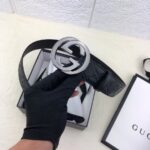 Gucci 3.8cm[色]带身双面采用进口头层牛皮压时尚古驰大G印花 搭配经典款GG互扣式抛光铜金属扣头