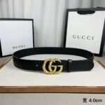 gucci (古奇) 专柜爆款 模特走秀款 双面头层牛皮 搭配纯铜标志性双g复古扣 4个宽度 . . . 小时前
