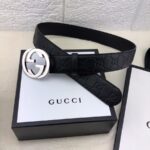 Gucci 3.8cm[色]带身双面采用进口头层牛皮压时尚古驰大G印花 搭配经典款GG互扣式抛光铜金属扣头