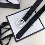 Gucci 3.8cm[色]带身双面采用进口头层牛皮压时尚古驰大G印花 搭配经典款GG互扣式抛光铜金属扣头