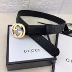 Gucci 3.8cm[色]带身双面采用进口头层牛皮压时尚古驰大G印花 搭配经典款GG互扣式抛光铜金属扣头