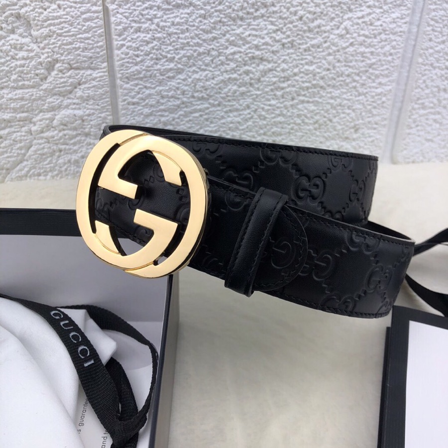 Gucci 3.8cm[色]带身双面采用进口头层牛皮压时尚古驰大G印花 搭配经典款GG互扣式抛光铜金属扣头