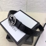 Gucci 3.8cm[色]带身双面采用进口头层牛皮压时尚古驰大G印花 搭配经典款GG互扣式抛光铜金属扣头