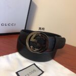 Gucci 3.8cm[色]带身双面采用进口头层牛皮压时尚古驰大G印花 搭配经典款GG互扣式抛光铜金属扣头