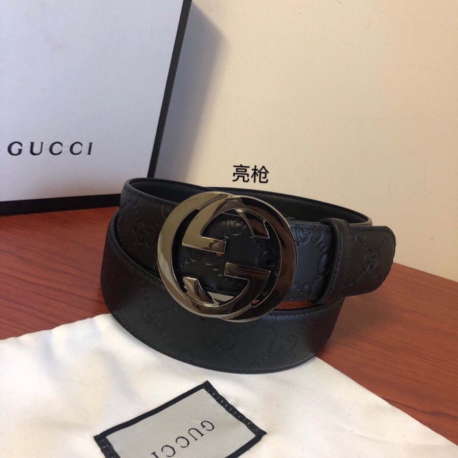 Gucci 3.8cm[色]带身双面采用进口头层牛皮压时尚古驰大G印花 搭配经典款GG互扣式抛光铜金属扣头