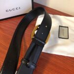 GUCCI古弛意大利制造经典双G压花进口牛皮腰带皮带，商务休闲，宽度:38mm 专柜包装 /