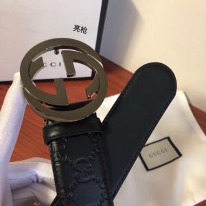 Gucci 3.8cm[色]带身双面采用进口头层牛皮压时尚古驰大G印花 搭配经典款GG互扣式抛光铜金属扣头 /