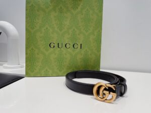 P110古奇 情侣款腰带 配全套包装礼盒🎁 双G带扣小牛皮腰带3cm /