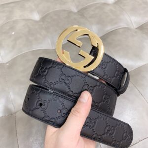 weigou_247341_0_ab4ef72a41 Gucci 古奇官网经典 正品规格 原版品质 ✨ 头层小牛皮压花 专柜新版内衬底皮 进口头层皮底 40mm 抛光亮面双G扣 /