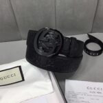 GUCCI 经典全皮压花，原版进口南非皮底，精品双G钢扣 宽度：40mm /