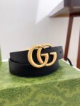 Gucci.古驰 全套包装 专柜货经典款腰带 双面头层牛皮带身搭配真空电镀扣头，【宽度cm / / / 】可供选择，修身百搭！ /