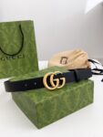 Gucci.古驰 全套包装 专柜货经典款腰带 双面头层牛皮带身搭配真空电镀扣头，【宽度cm / / / 】可供选择，修身百搭！ /