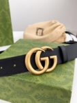 Gucci.古驰 全套包装 专柜货经典款腰带 双面头层牛皮带身搭配真空电镀扣头，【宽度cm / / / 】可供选择，修身百搭！ /