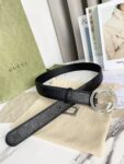 Gucci 经典款腰带，原版头层小牛皮压花搭配精品铜扣，真空电镀五金，永不掉色！宽度3.8cm /