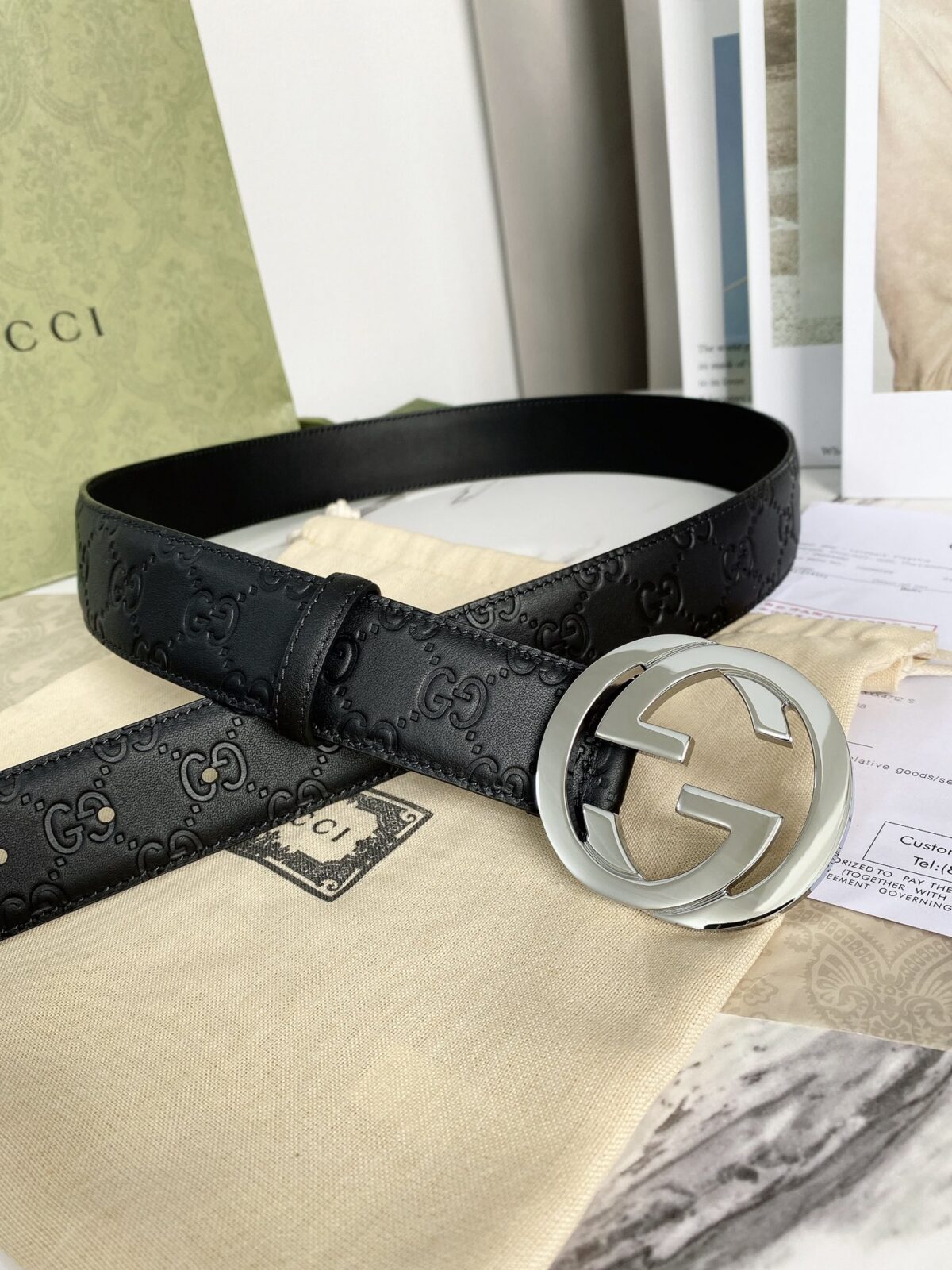 Gucci 经典款腰带，原版头层小牛皮压花搭配精品铜扣，真空电镀五金，永不掉色！宽度3.8cm /