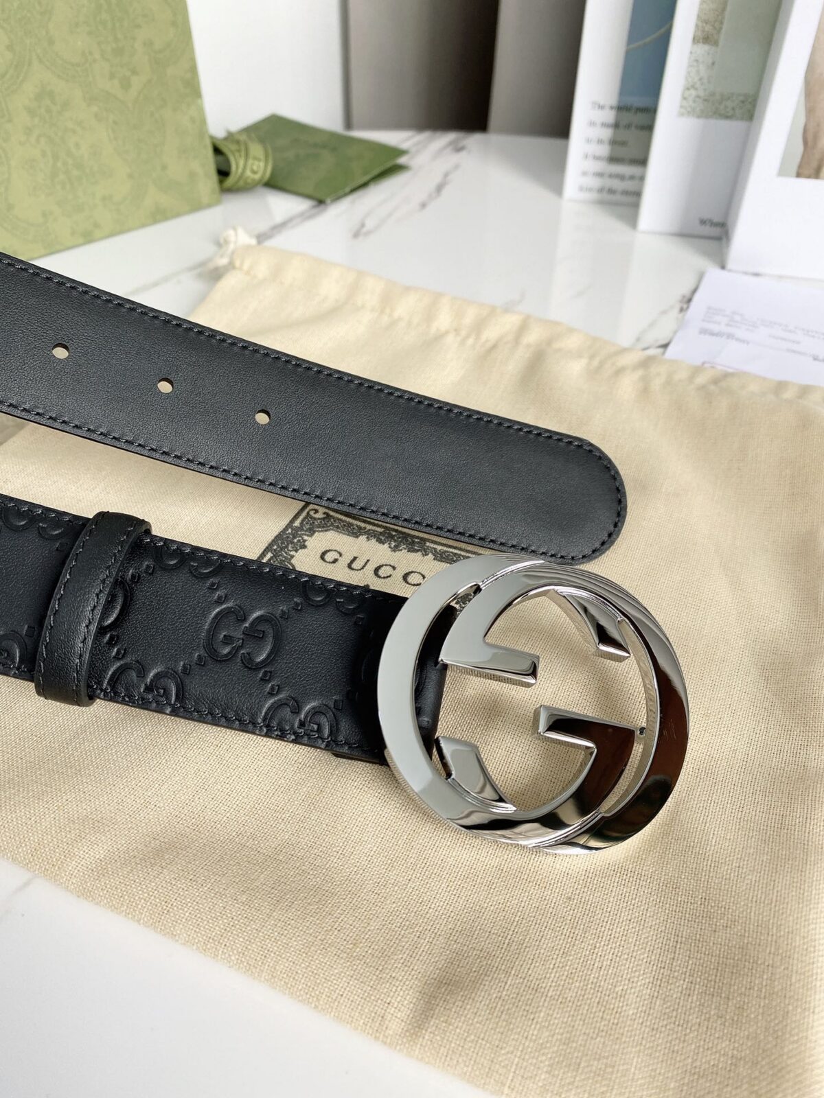Gucci 经典款腰带，原版头层小牛皮压花搭配精品铜扣，真空电镀五金，永不掉色！宽度3.8cm /