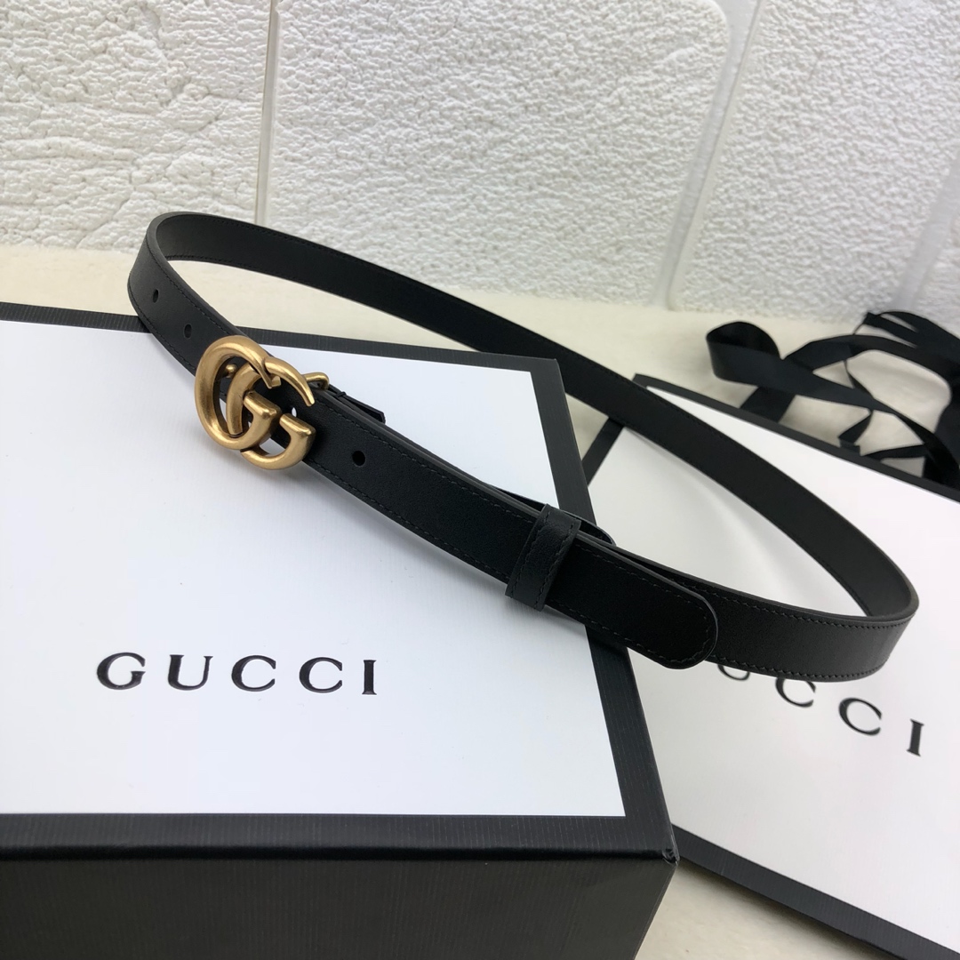 Gucci 古奇官网畅销爆款 正品规格 原单品质 ✨ 双面进口头层对版定制皮料 高品质 手感极佳 2.0mm 复古金G /