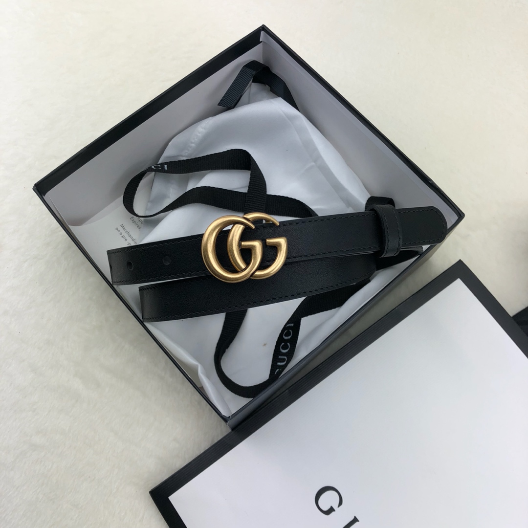 Gucci 古奇官网畅销爆款 正品规格 原单品质 ✨ 双面进口头层对版定制皮料 高品质 手感极佳 2.0mm 复古金G /