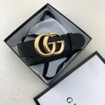 Gucci 古奇官网畅销爆款 正品规格 原单品质 ✨ 双面进口头层对版定制皮料 高品质 手感极佳 3.5mm 复古金G /