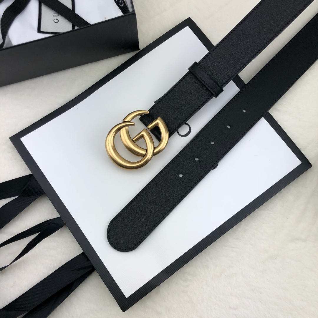 Gucci 古奇官网畅销爆款 正品规格 原单品质 ✨ 双面进口头层对版定制皮料 高品质 手感极佳 3.5mm 复古金G /