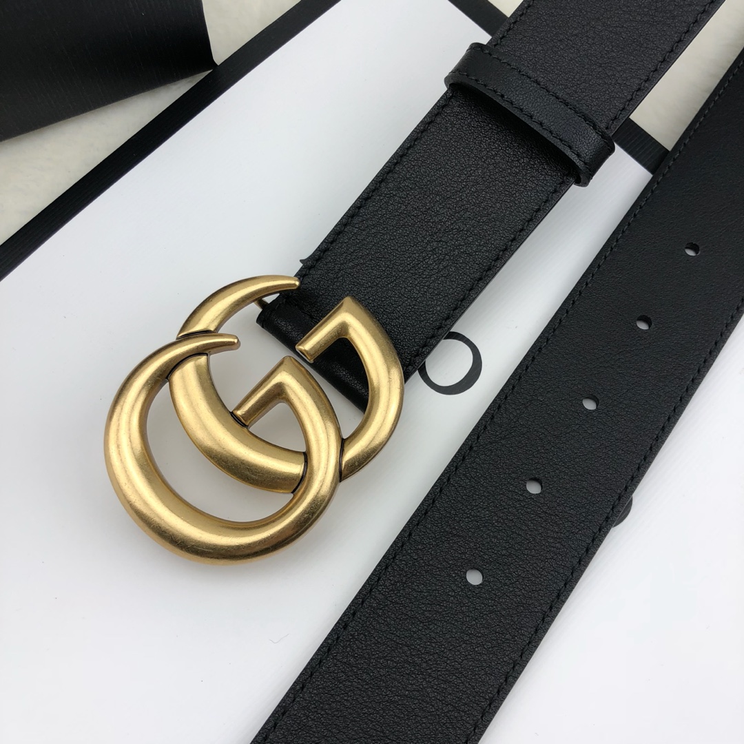 Gucci 古奇官网畅销爆款 正品规格 原单品质 ✨ 双面进口头层对版定制皮料 高品质 手感极佳 3.5mm 复古金G /
