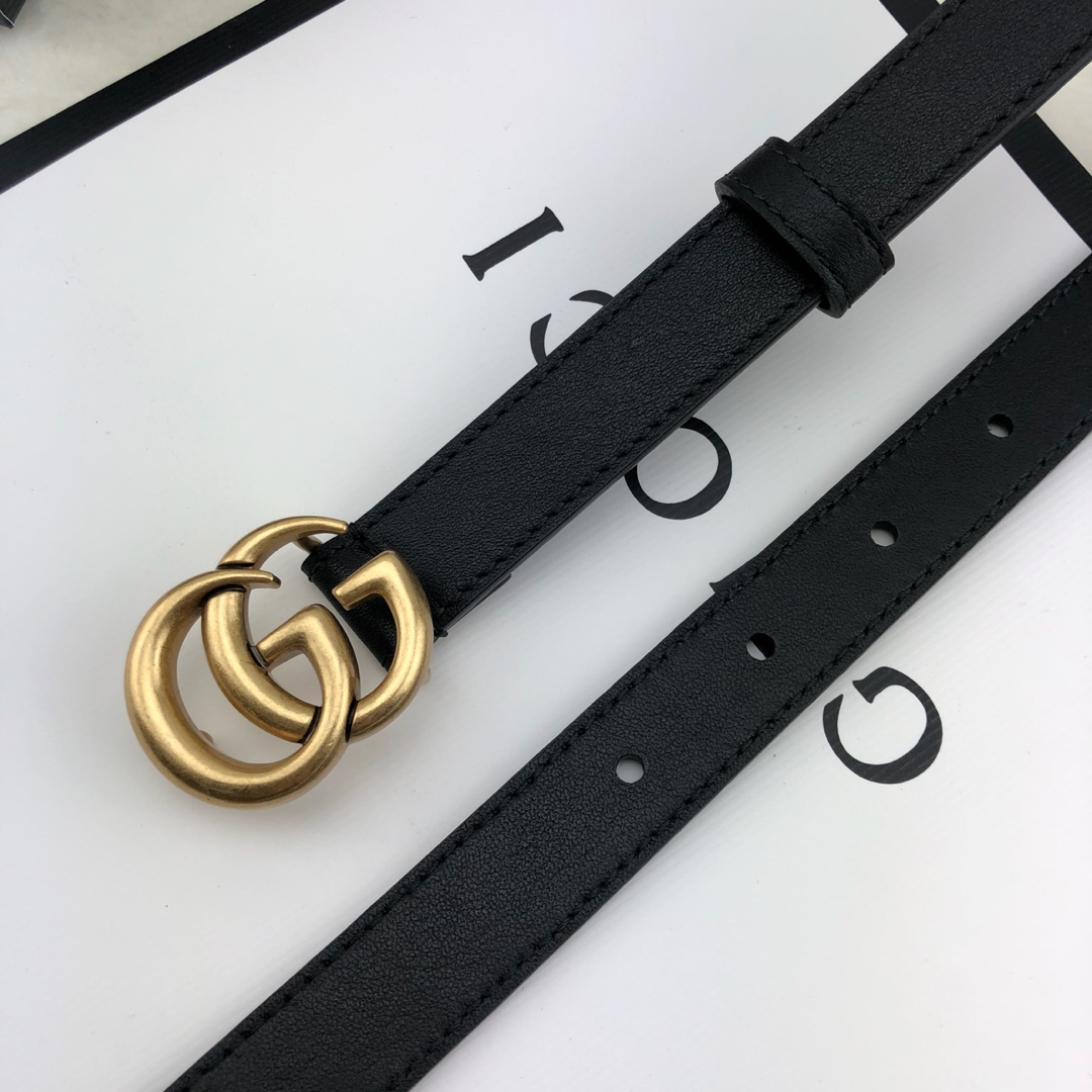 Gucci 古奇官网畅销爆款 正品规格 原单品质 ✨ 双面进口头层对版定制皮料 高品质 手感极佳 2.0mm 复古金G /