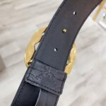 Gucci 古奇官网经典 正品规格 原版品质 ✨ 头层小牛皮压花 专柜新版内衬底皮 进口头层皮底 40mm 抛光亮面双G扣 /