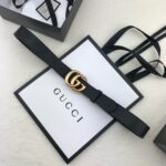 Gucci 古奇官网畅销爆款 正品规格 原单品质 ✨ 双面进口头层对版定制皮料 高品质 手感极佳 2.0mm 复古金G /
