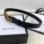 Gucci 古奇官网畅销爆款 正品规格 原单品质 ✨ 双面进口头层对版定制皮料 高品质 手感极佳 2.0mm 复古金G /