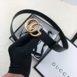 Gucci 古奇官网畅销爆款 正品规格 原单品质 ✨ 双面进口头层对版定制皮料 高品质 手感极佳 2.0mm 复古金G /