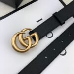Gucci 古奇官网畅销爆款 正品规格 原单品质 ✨ 双面进口头层对版定制皮料 高品质 手感极佳 2.0mm 复古金G /