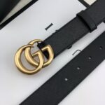 Gucci 古奇官网畅销爆款 正品规格 原单品质 ✨ 双面进口头层对版定制皮料 高品质 手感极佳 3.0mm 复古金G /