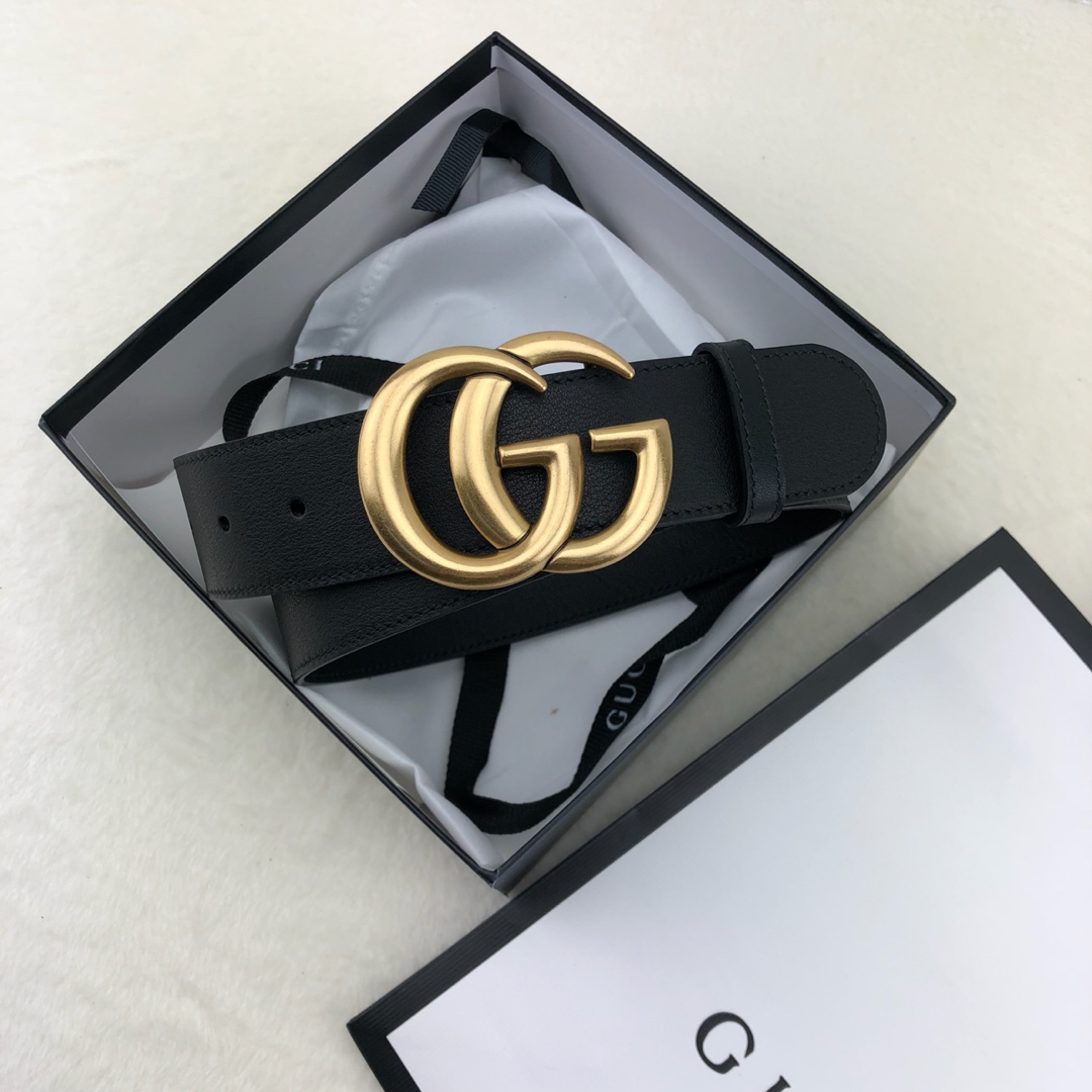 Gucci 古奇官网畅销爆款 正品规格 原单品质 ✨ 双面进口头层对版定制皮料 高品质 手感极佳 3.5mm 复古金G /