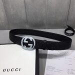 GUCCI 经典全皮压花，原版进口南非皮底，精品双G钢扣 宽度：40mm /