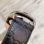 Gucci 古奇官网经典 正品规格 原版品质 ✨ 头层小牛皮压花 专柜新版内衬底皮 进口头层皮底 40mm 抛光亮面双G扣 /