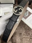 Gucci 古奇官网经典 正品规格 原版品质 ✨ 头层小牛皮压花 专柜新版内衬底皮 进口头层皮底 40mm 抛光亮面双G扣 /