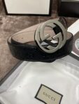 Gucci 古奇官网经典 正品规格 原版品质 ✨ 头层小牛皮压花 专柜新版内衬底皮 进口头层皮底 40mm 抛光亮面双G扣 /