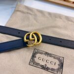 Gucci 古奇官网春夏新款，正品规格 3.0cm进口皮底小牛皮细腰带搭配精品铜扣，时尚百搭 /
