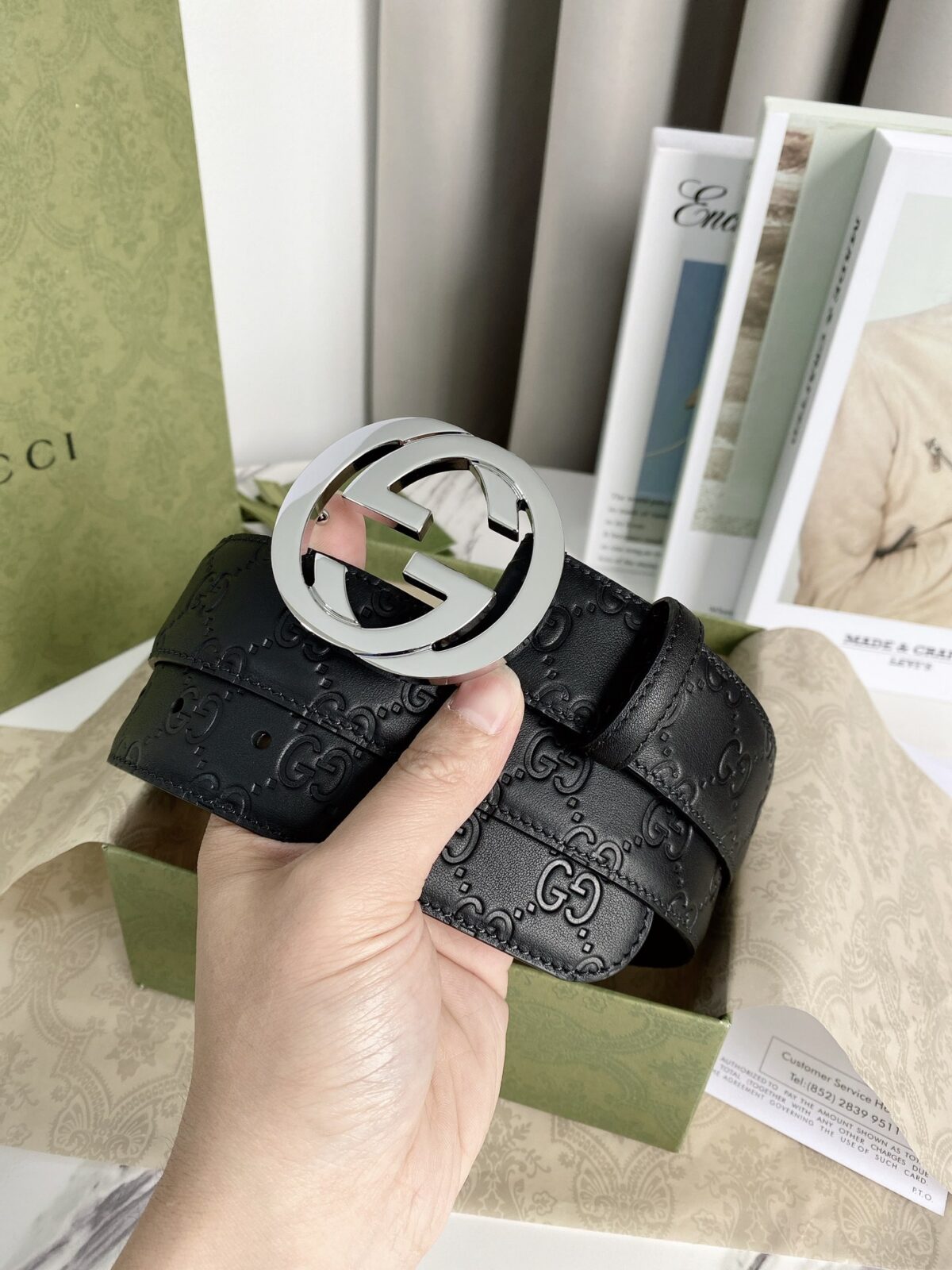 Gucci 经典款腰带，原版头层小牛皮压花搭配精品铜扣，真空电镀五金，永不掉色！宽度3.8cm /